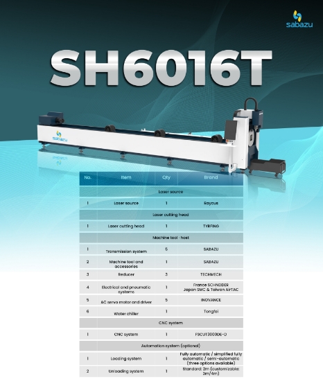 Picture of SH6016T LASER TUBE CUTTING MACHINE WITH VARIABLE DIAMETERWHEEL